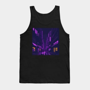 tokyo street night purple Tank Top